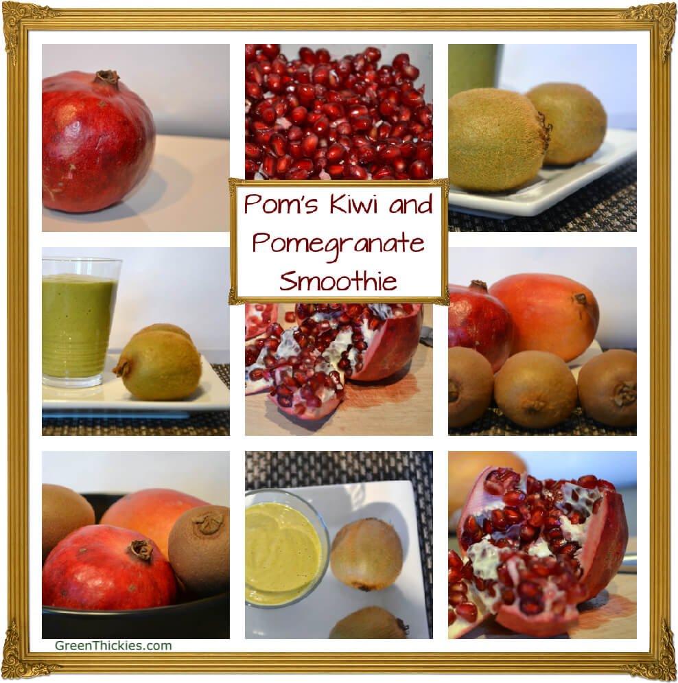 Pom's Kiwi and Pomegranate Smoothie Green Smoothie Green Thickie