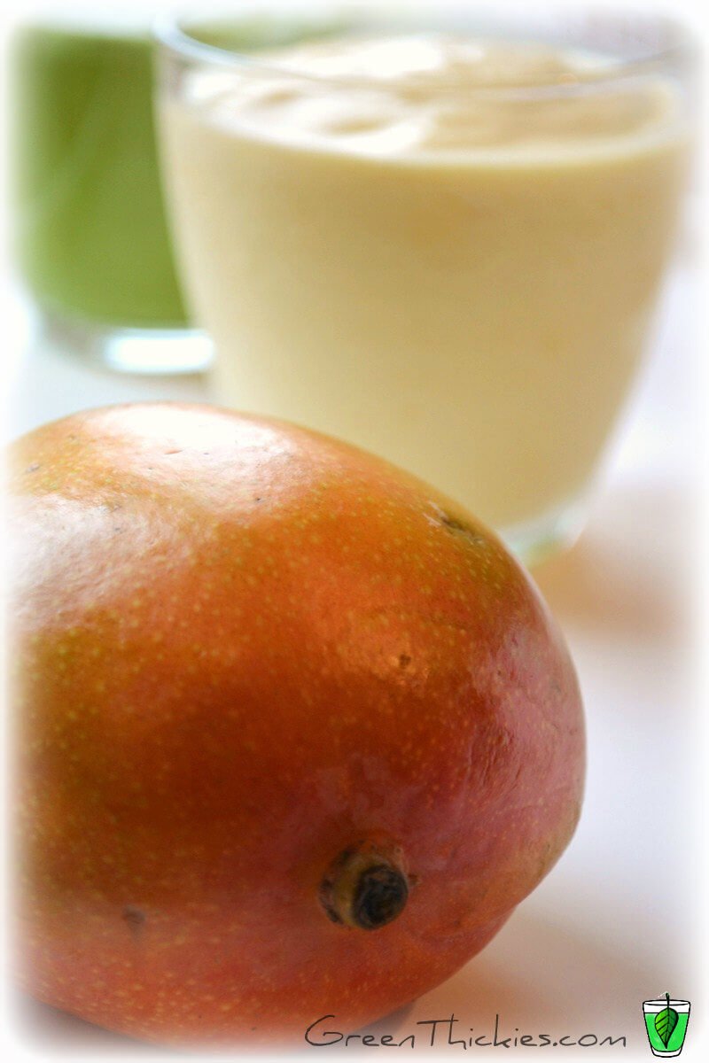 This Meal Replacement Creamy Mango Shake only contains 4 ingredients as is naturally sweet.