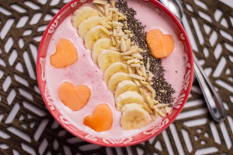 Strawberry Chia High Protein Smoothie Bowl (Vegan, Gluten Free)