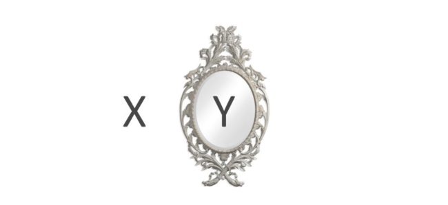 Figure S2-1. Policies for symmetric carbon pricing include (X) the carbon tax and (Y) the carbon reward. The mirror symbolizes the epistemology for deriving Y from X.