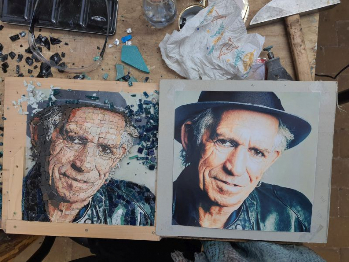 Mozaïek portret Keith Richards
