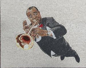 Louis Armstrong Mozaïek met Romeinse twist