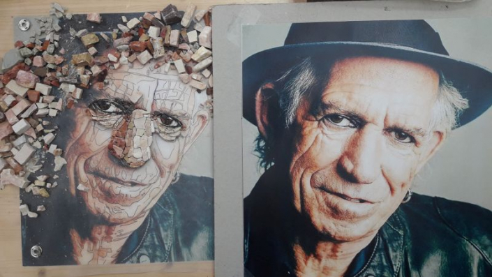 Mozaïek portret Keith Richards