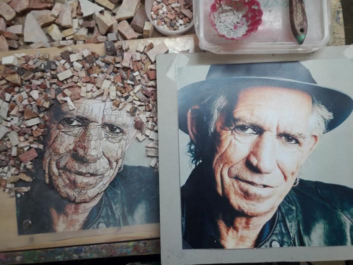 Mozaïek portret Keith Richards