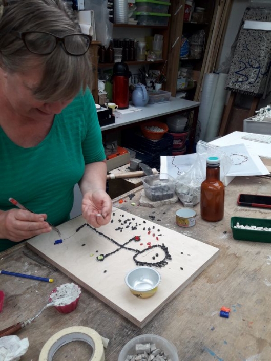 Kindertekening in mozaïek