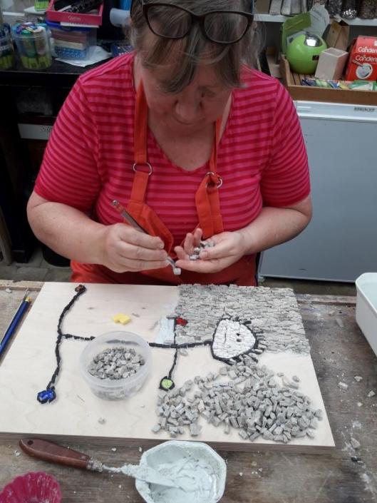 Kindertekening in mozaïek