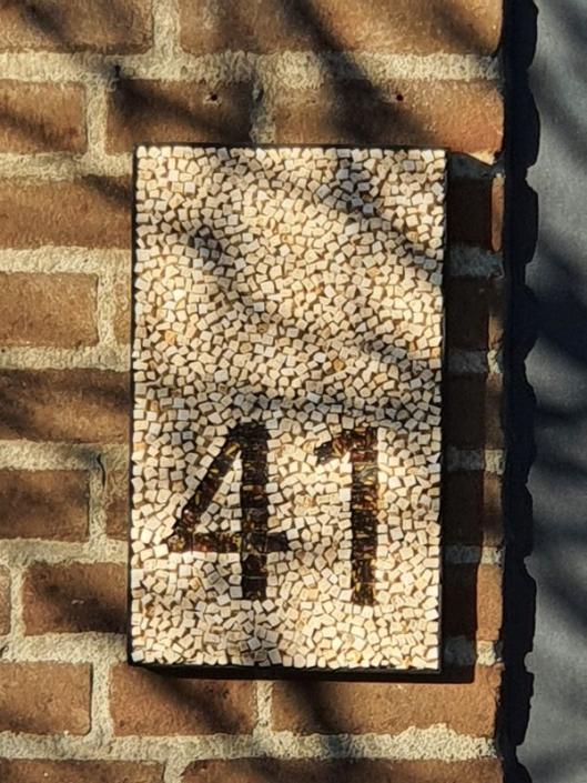 Huisnummer mozaïek