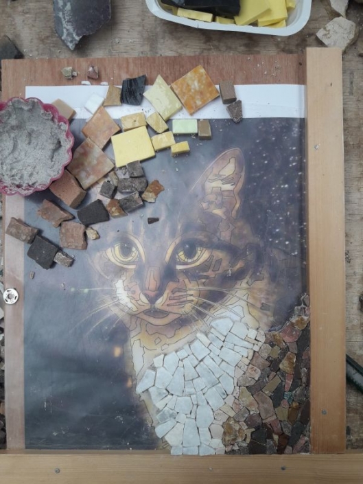 Mozaïek portret kat