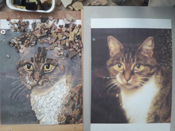 Mozaïek portret kat