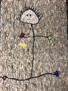 Tekening Frieda af Kindertekening in mozaïek