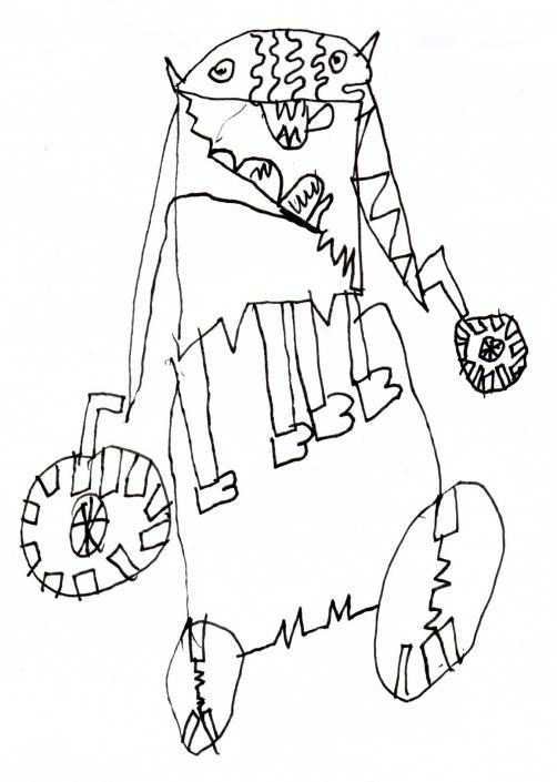 Kindertekening in mozaïek