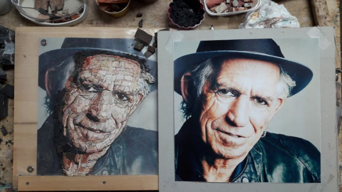 Mozaïek portret Keith Richards