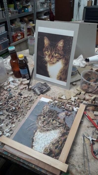 Mozaïek portret kat